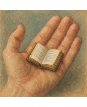 Иллюстрация. Необычная миниатюрная книга. 2025